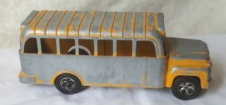 Vintage 1960s Metal Hubley Yellow School Bus Vehicle Wheels Are Good Nd Paint Us