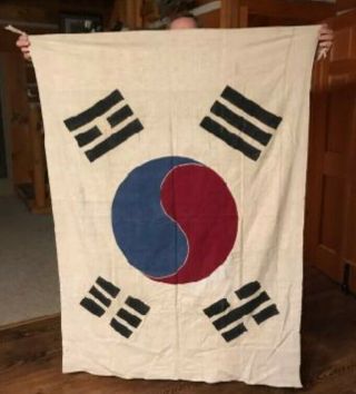 Korean War South Korea Battle Flag Vet Bring Home Huge 48 " X65 "