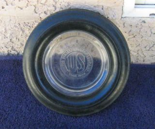 Vintage Advertising United States Rubber Company Tire Ashtray W/ Glass Insert