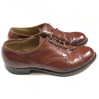 Vintage 1950s Us Military Korean War Era Officers Brown Leather Shoes Men’s 10 F