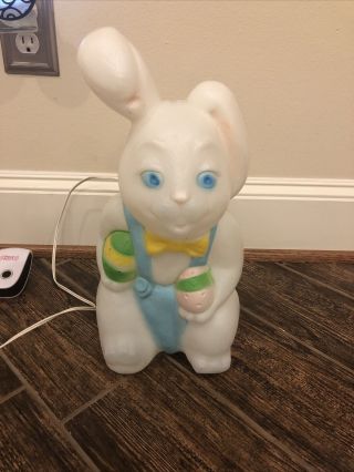 Vintage Empire Plastic Blow Mold Easter Bunny 15 " Tall W/ Light Chord Rare Htf