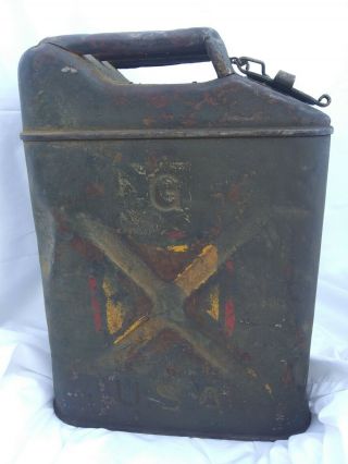 Vintage Us Army Military Fuel Can " Jerrycan " 5l ?conco 20 - 5 - 5 - G Usa X Markings