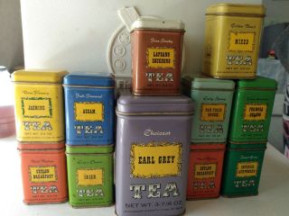 Vintage Tea Tins Set Of 11 Small Empty John Wagner Advertising Novelty