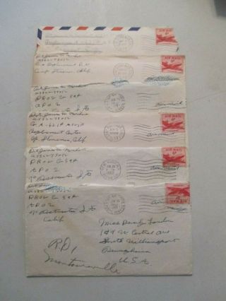 6 Vintage June 1953 Camp Stoneman Ca Love Letters To Pennsylvania Lycoming Co.