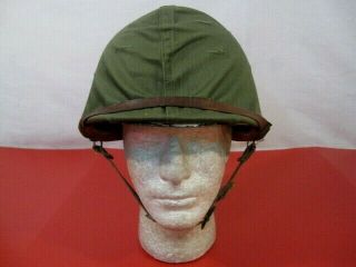 Korea Era US Army M1 Ground Troop Helmet Complete w/Liner & OD Cover - Dtd 1953 2
