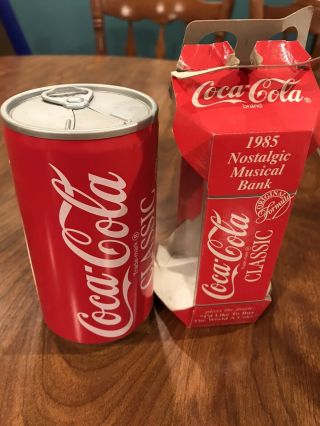 Coke Coca - Cola Can Musical Bank 1998 Bottle Nip Collectible