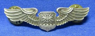 Korean War Sterling Usaf Air Force Navigator 2 Inch Wings Badge By Balfour
