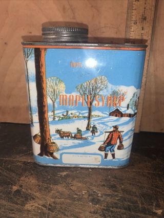 Vintage Maple Syrup - Tin Can - Hampshire 1 Quart.  Early Tin Color
