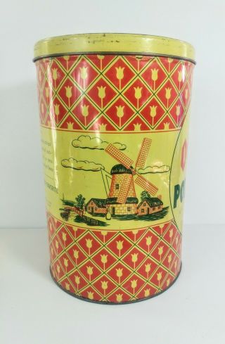 Vintage 1950 ' s Old Dutch Potato Chips One Pound Tin Can Canister Minneapolis MN 2