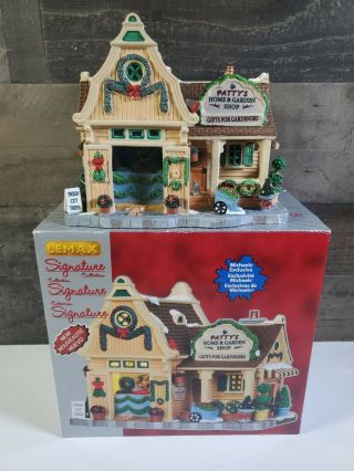 Lemax Signature “patty’s Home & Garden Shop” Lighted Building Christmas Village