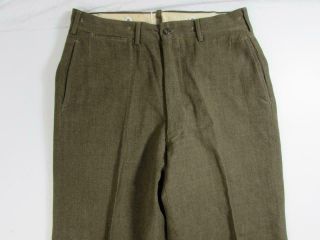 Vtg 50s 1952 Date M - 1952 Us Army Od Green Wool Pants 32x30 Trouser Military