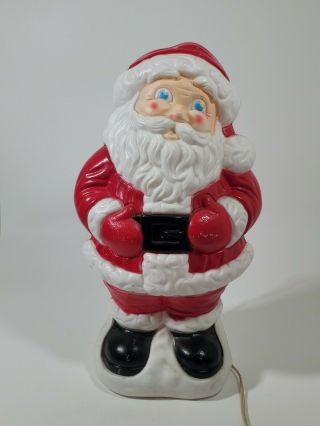 1999 Grand Venture Lighted Plastic Blow Mold Santa 18 " Tall