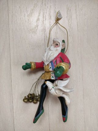 1993 House Of Hatten Enchanted Forest Santa Elf Bells Dove Ornament By D.  Calla
