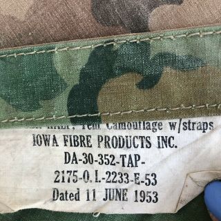 1953 US Korean War USMC Marine Corps Shelter/Tent Half Camouflage Camo 2