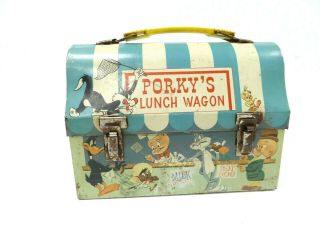 1959 Porky’s Lunch Wagon Dome Lunchbox Looney Tunes Warner Brothers,  Thermos