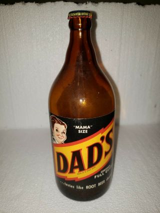 Vintage Dad’s Root Beer “mama” Size Full Quart 32 Oz Bottle Paper Label