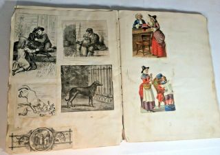 VICTORIAN SCRAP BOOK ALBUM 1880 ' S CONTAINS 140 TRADE CARDS,  DIECUTS AND CUTOUTS 3