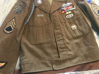 Korean War Us Army Ike Wool Jacket 38r Ranger Airborne 11 Parachutist Badge More