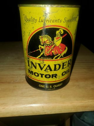 Invader Motor Oil Can One Quart,  The Plowman Company (full)