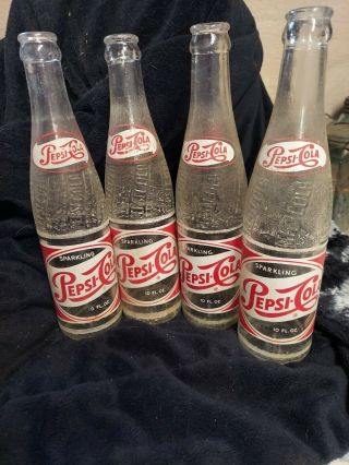 Vintage 1960s Swirl Pepsi Bottles
