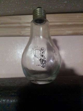 Very Cool And Collectible Reddy Kilowatt Glass Light Bulb.