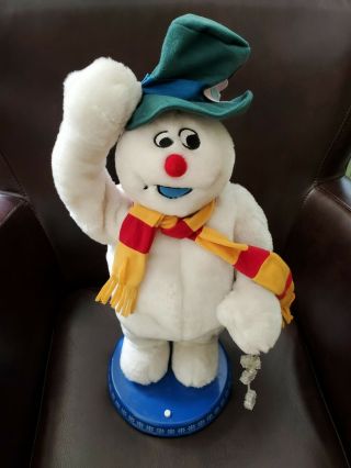 Gemmy Animated Frosty Snowman Spinning Snowflake Sings Dances / Repair