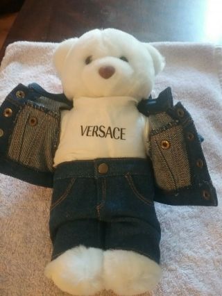 Rare Gianni Versace White Bear Jean Jacket And Pants Limted Edition 10 Inch