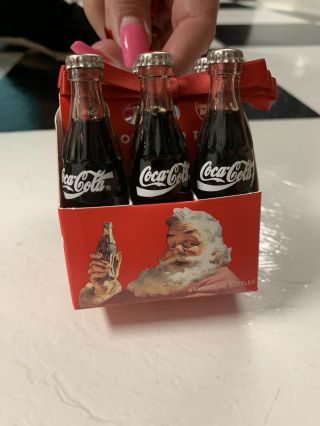 Coca - Cola 6 Pack Of Real Miniature Glass Bottles Comes “factory Sealed” 1993