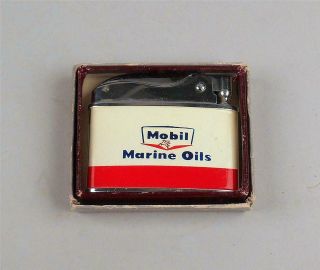 Vintage Mobil Marine Oils Advertising Cigarette Lighter Made By Zenith