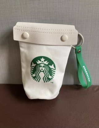 Starbucks White Cup Siren Bag Mermaid Green Logo Canvas Pouch Thailand - No Card
