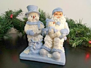 Encore Snow Buddies " Is It Real? " 1999 Figurine 6 " Santa Snowman Baby 94185 Box
