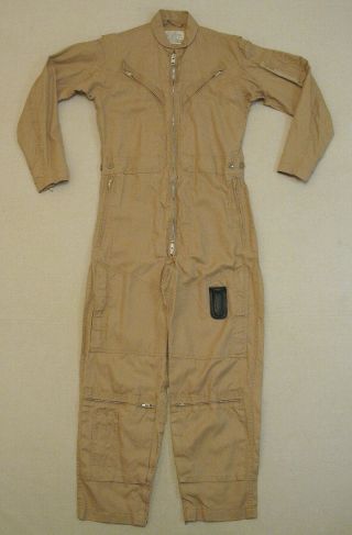 Vietnam War Usn Summer Flight Suit Khaki Size 38r 1958 Buaer U.  S.  Navy Nos