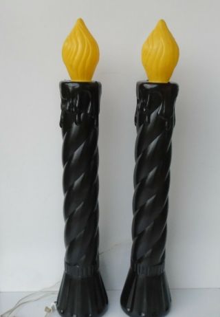 2 Black Halloween Over The Hill Birthday Candle Blow Molds & Cords