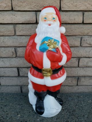 Vintage General Foam Lighted Yard Santa Claus Christmas Holiday Blow Mold 33 "