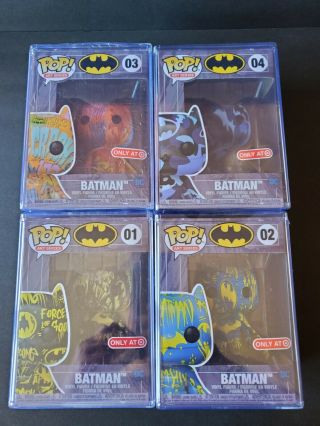 Funko Pop Art Series Batman Set Of 4 Target Exclusive Hard Stack &