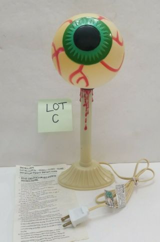 Vintage Halloween Blow Mold Candle Stick 1999 Scary Bleeding Eyeball Rare C
