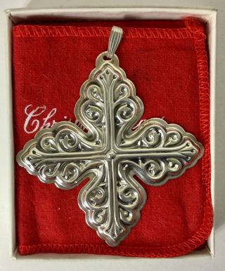 Reed Barton Limited Edition Sterling Silver 1978 Christmas Cross Ornament