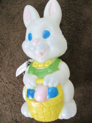 Vintage General Foam Easter Bunny Holding Basket Of Eggs 18 "
