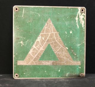 Green 8 " X 8 " Camping Allowed Sign Highway Park Camp Ground Road Vintage
