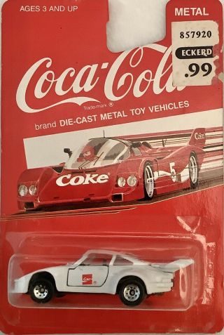 Vintage Hartoy 1988 Diecast Coca Cola Coke White 12 Race Car Old Stock.  G1 2