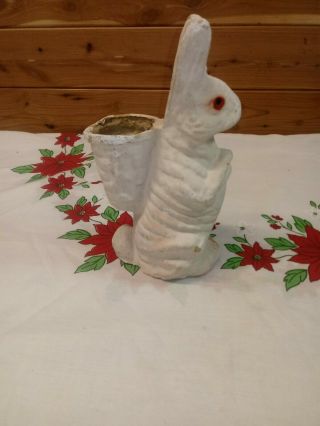 Antique Vintage German Paper Mache Easter Bunny Rabbit Candy Container /Basket 2