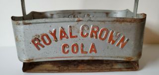 Vintage Royal Crown Cola Metal 6 - Pack Glass Bottle Carrier 2