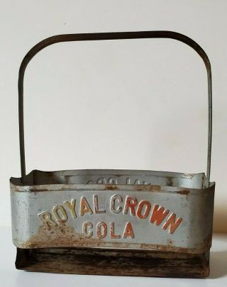 Vintage Royal Crown Cola Metal 6 - Pack Glass Bottle Carrier 3