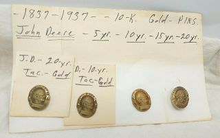 1937 John Deere 10k Gold Years Of Service Pins Tacks 5 10 15 & 20 Year Pins