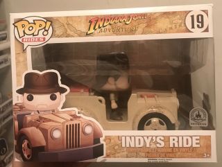 Funko Pop Rides Disney Park Exclusive Indy’s Ride Indiana Jones 19 Non