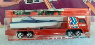 Majorette Movers Semi Transporter Speed Boat Racing Team Cut Card Blister M/nm