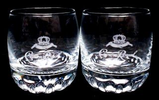 Crown Royal Whiskey Rocks Glasses Starburst Bottom Tumbler Priority Mail
