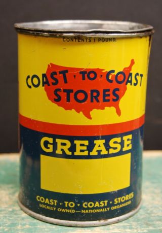 Vintage Coast To Coast Hardware Grease 1 Lb Can