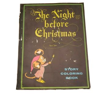1974 Giant Coloring Book The Night Before Christmas Not Colored Pages Good Read