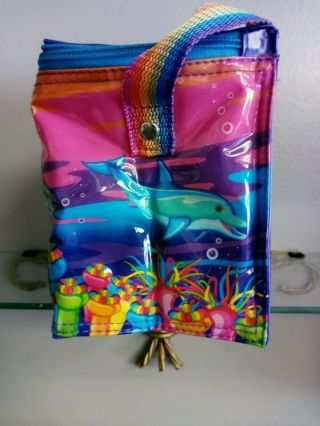 Vintage (90 ' s?) Lisa Frank Dolphins Rainbow Lunchbox Bag w tag 3